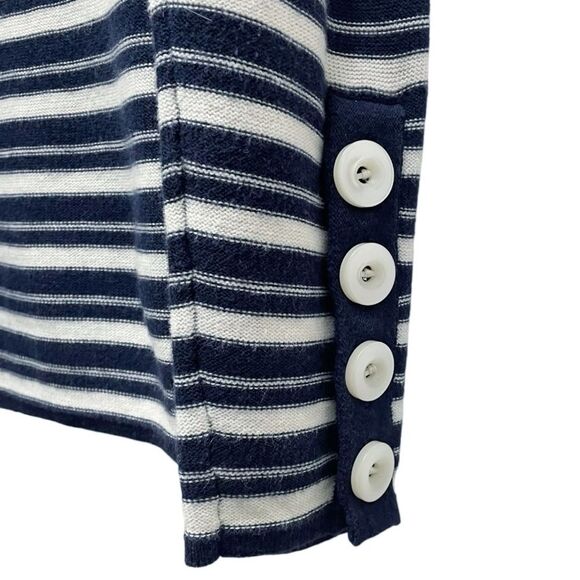 Tracy Reese Cashmere Blend Navy & Ivory Nautical Striped Sweater Size Medium - Picture 13 of 16